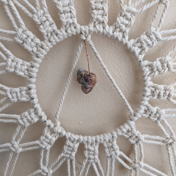 Neutral Boho Dreamcatcher with stone - Picture 4 of 4